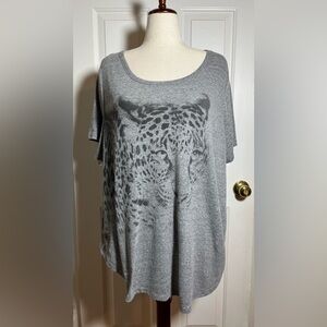 Lane Bryant Women’s Gray Leopard Graphic Tee